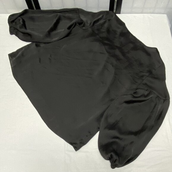 Vince Camuto Bell Sleeve Split Neck Peasant Blouse L Flowy Boho Chic Top - Picture 10 of 12